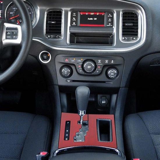 Red Carbon Fiber For Charger 2011-2014Auto Transmission Gear Shift Cover Sticker