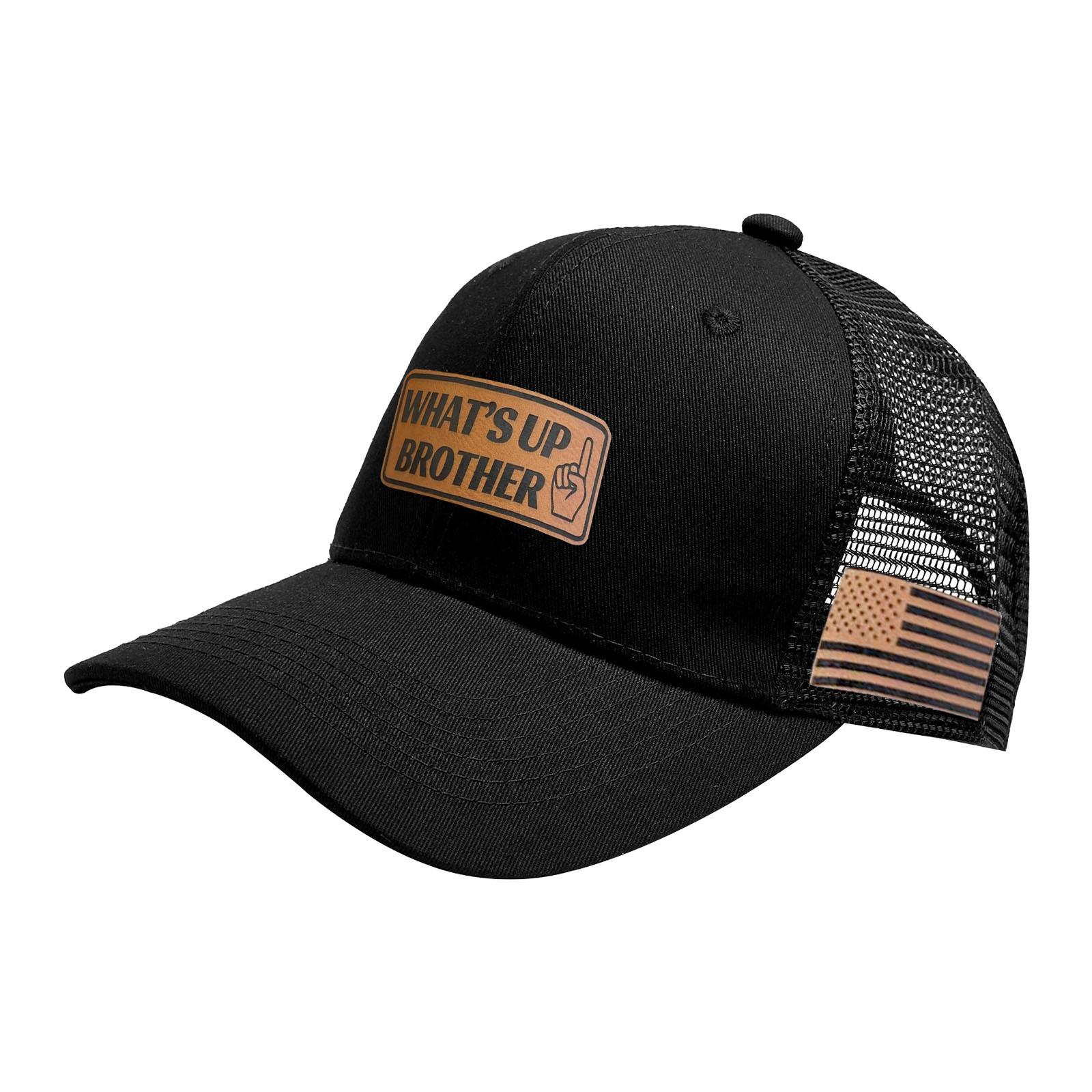 

Сетчатая шляпа дальнобойщика, кожаная нашивка дальнобойщика для мужчин и женщин, бейсбольная кепка с корпусом Snapback One Size