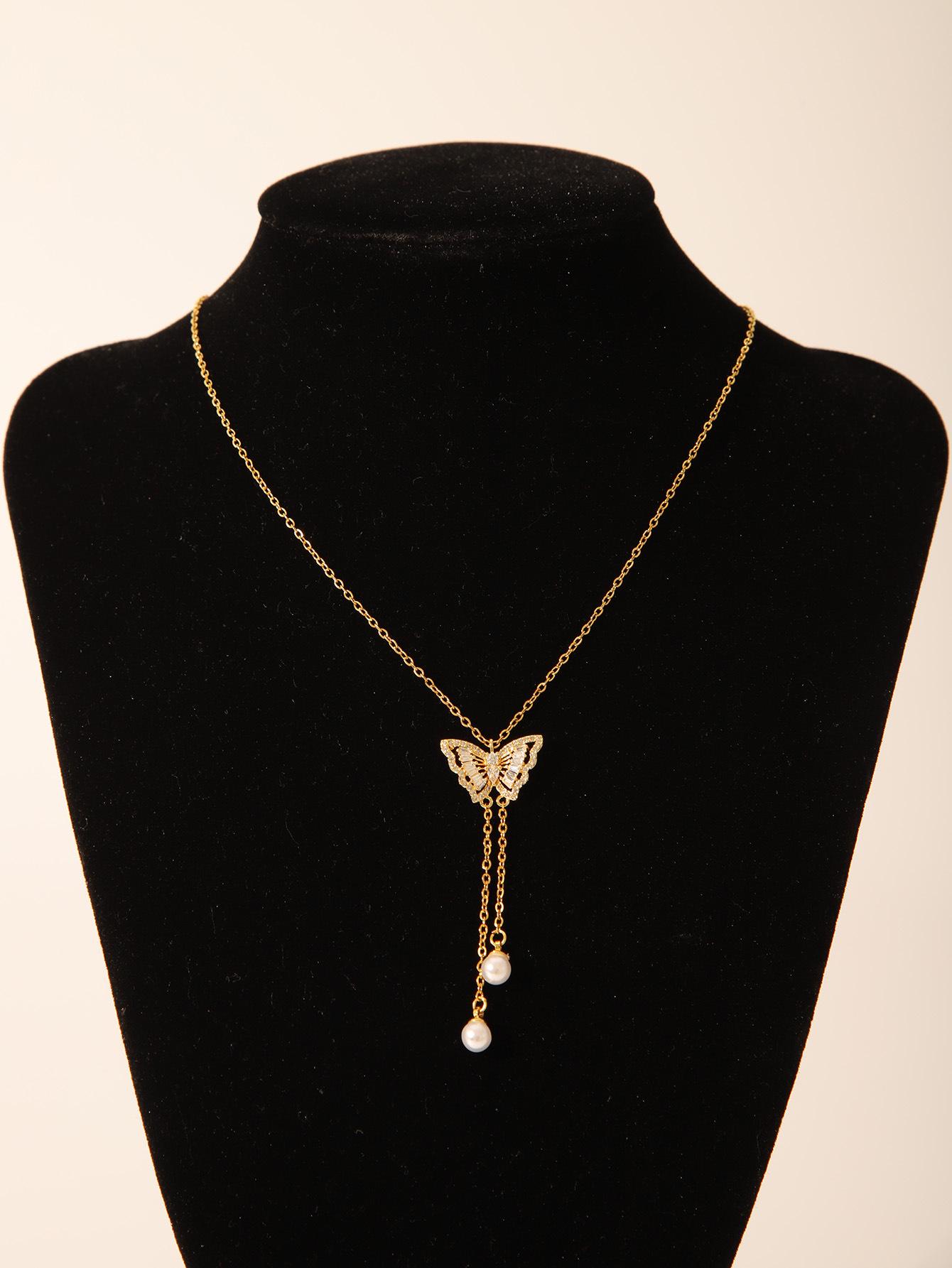 

Ожерелье из позолоченной вишни гранатового цвета - Простая корейская модная цепочка для ключицы для женщин 18K Gold