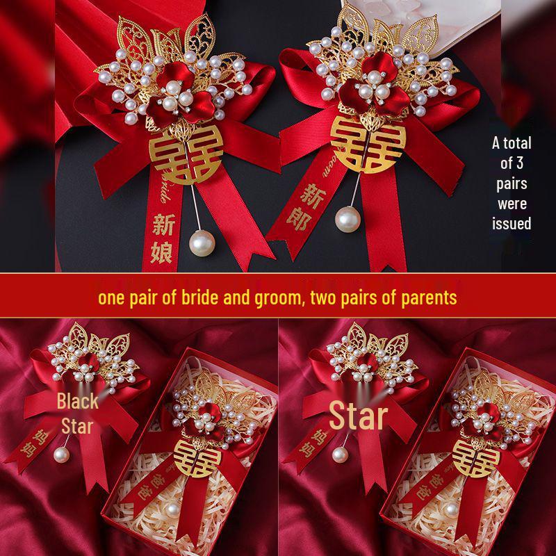 Elegant Handmade Wedding Corsage & Boutonniere Set for Bride, Groom, Parents, and VIP Guests