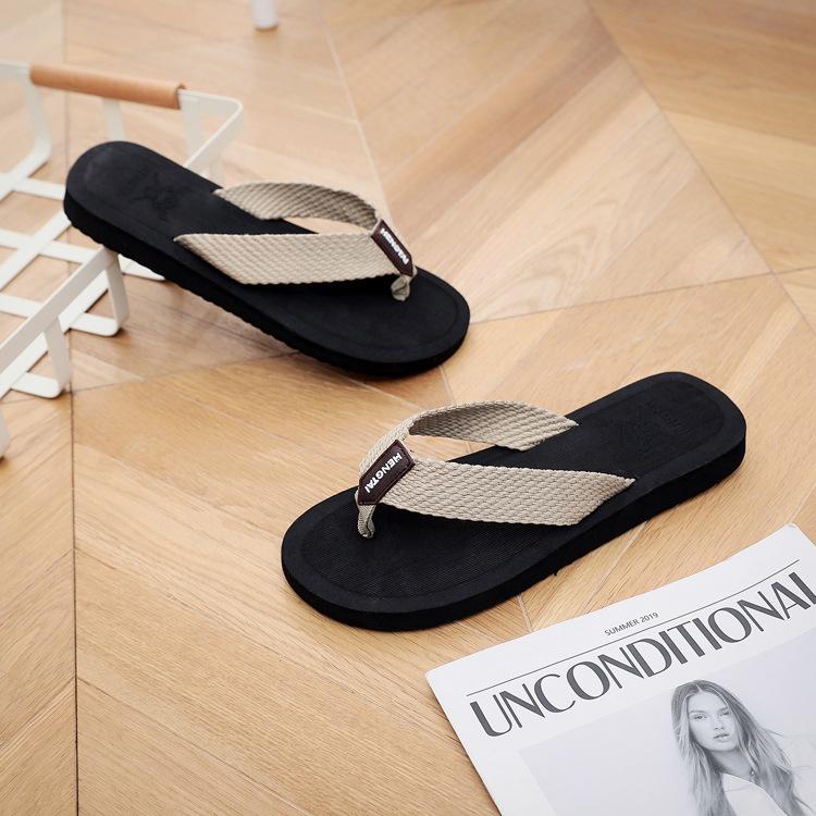 New Non-slip Beach Sandals Fashion Casual Plus Size slippers Men's Summer Herringbone Deer Flip Flops Men's