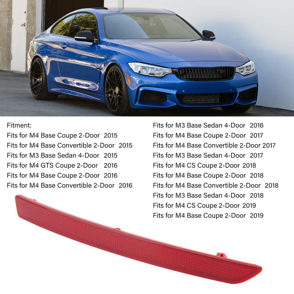 Rear Bumper Reflector Red Lens Improved Body Visibility Tail Marker Reflector for M4 Base Convertible 2 Door 2015 Left 63147848583