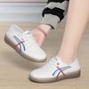 Chaussures Décontractées pour Femmes Printemps et Automne Semelle Souple Antidérapante Chaussures pour Femmes Voyage Confortable Chaussures Blanches Semelle en Cuir de Vache Chaussures Simples pour Dames