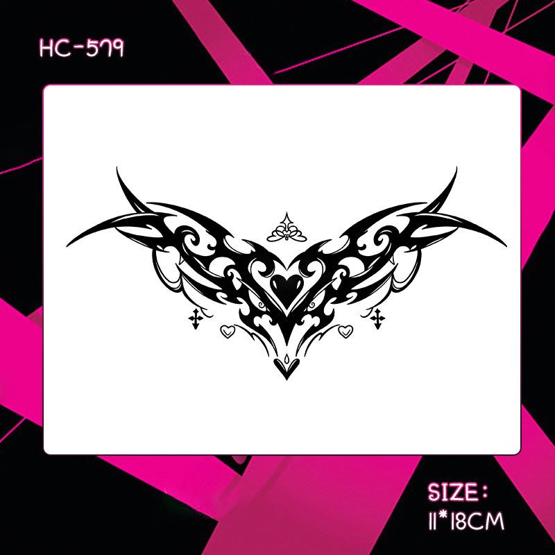 Herbal Semi-Permanent Waterproof Succubus Tattoo Sticker for Women - Long-Lasting, Scar-Covering, High-End Design for Chest, Waist, and Abdomen