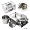 2 Stück/Set Maniküre Acryl Flüssigpulver Edelstahlbehälter Schale Dappen-Schale Desinfektionsbecher mit Deckel Nagelkunstwerkzeug