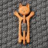 1PC Cute Cat Winter Sweater Scarf Fixed Buckle - Wooden Brooch Cat Decorative Fixed Buckle.