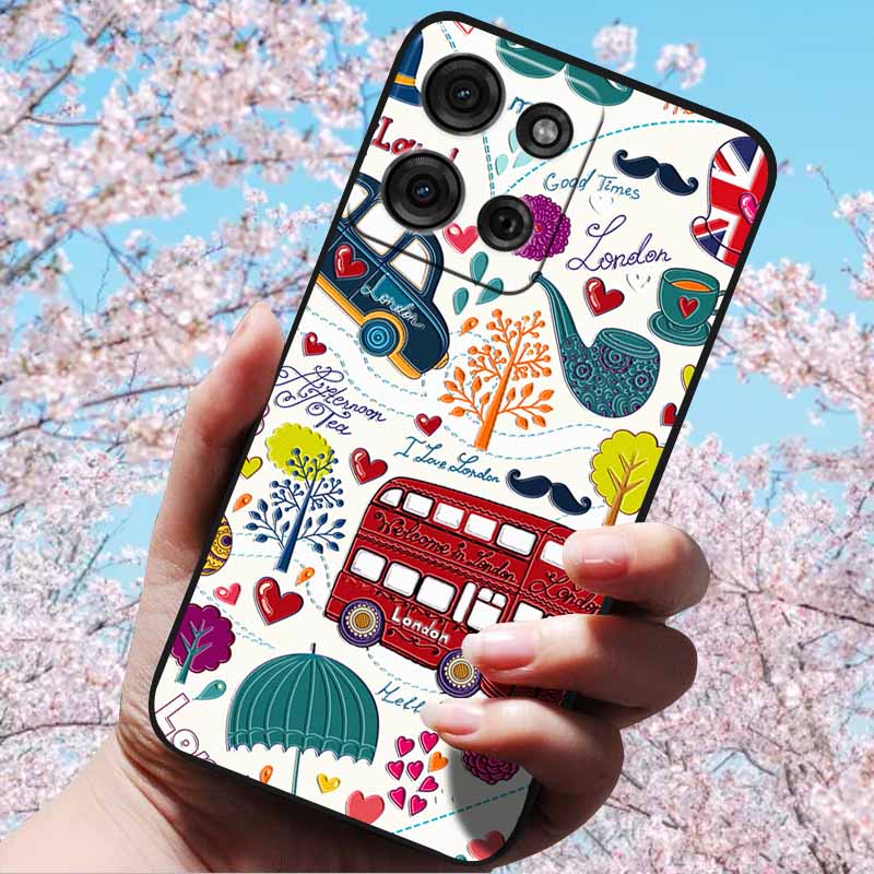 For Motorola Moto G15 4G/ G15 Power/G75 5G 3D Relief Flower Emboss Soft Silicone Cases Back Cover with 3D Flower Patter for G15