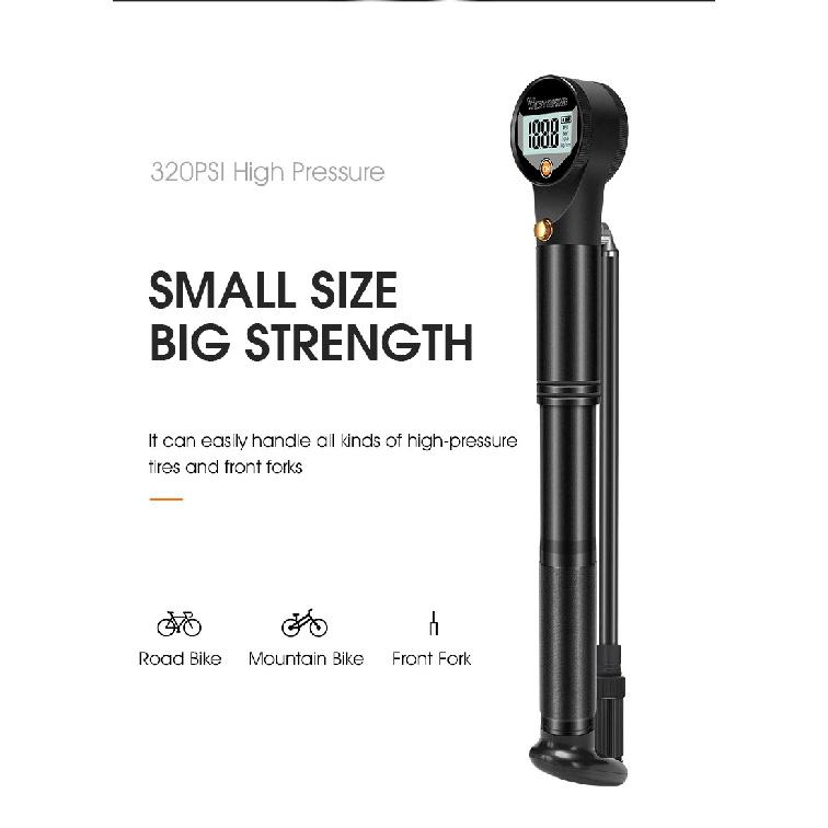 WEST BIKING High Pressure Pump 320psi for Rear Shock Suspension Fork Bicycle Tire Pump Schrader Valve for Mountain Road Bikes