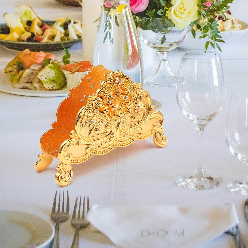 European Style Metal Paper Dispenser Desktop Ornament Gold Tissue Box Napkin Holder  Coffee Shop