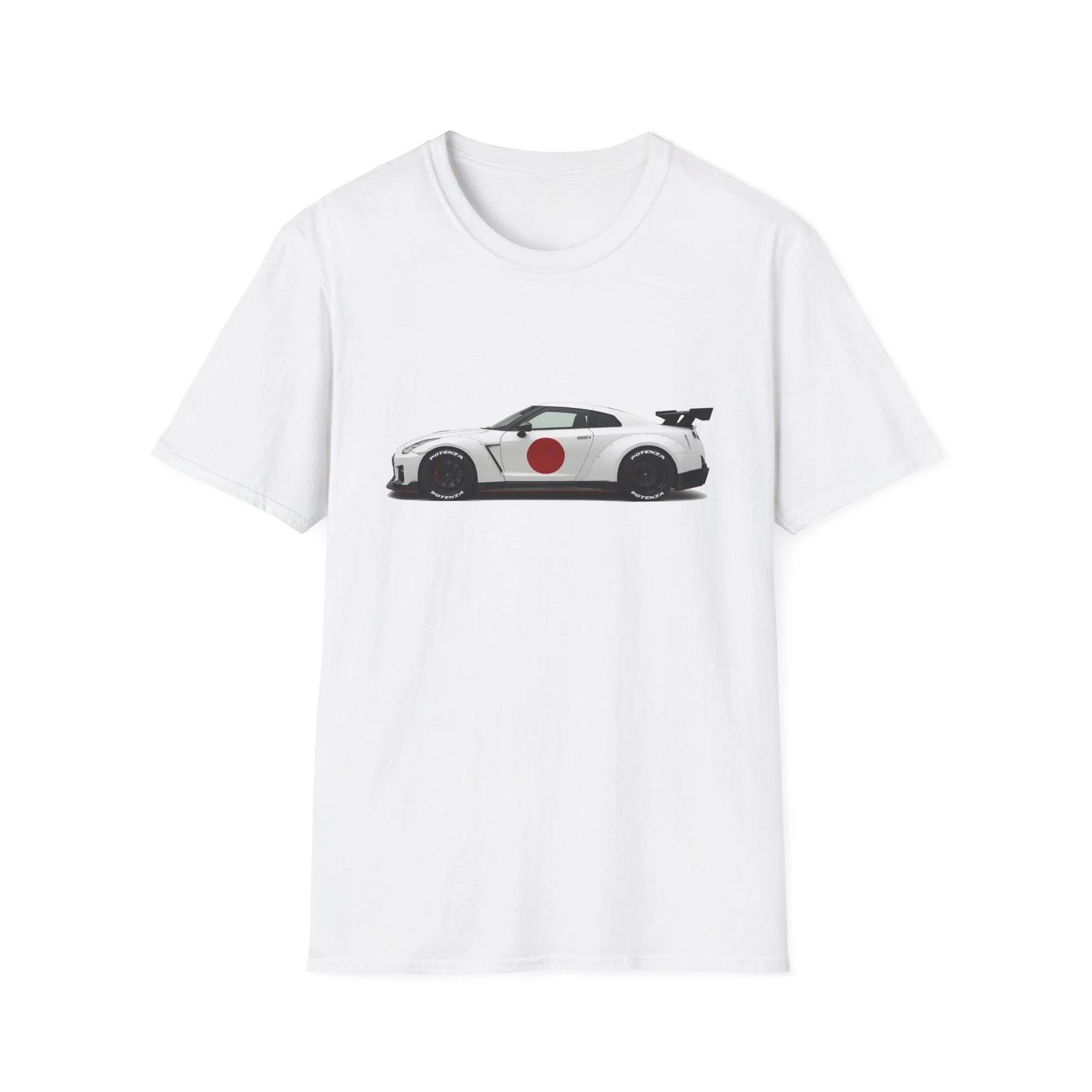 GT-R R35 JDM T-Shirt White Japan Flag Tee Turbo Car Graphic XXL
