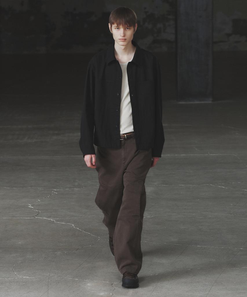 INSILENCE Paneled Work Pants Brown