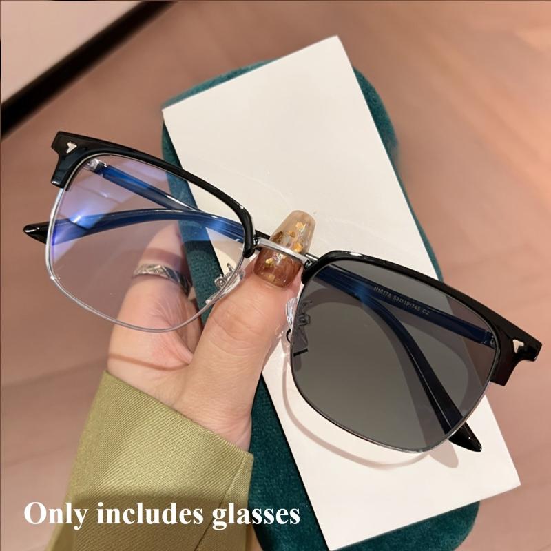 

Y2K Style Square Frames Photochromic Eyeglasses for Female Male Clear Lenses Computer Spectacles Professional Casual Wear