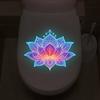 Glow-In-The-Dark Lotus Toilet Sticker Pvc Self-Adhesive Removable Wall Decal Luminous Car, Bedroom, Living Room Sticker