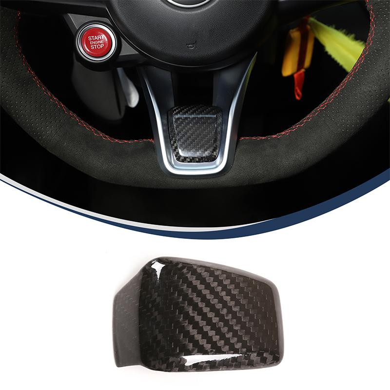

Real Carbon Fiber Car Steering Wheel Cover Trim Sticker For Alfa Romeo Giulia Stelvio Tonale 2020-2025 Interior Accessories
