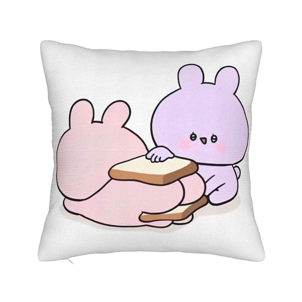 Asamimichaan Asleep Cartoon Square Pillow Cases Kawaii Asamimi Cushion Cover Decor Throw Pillow Case Cover for Sofa cm
