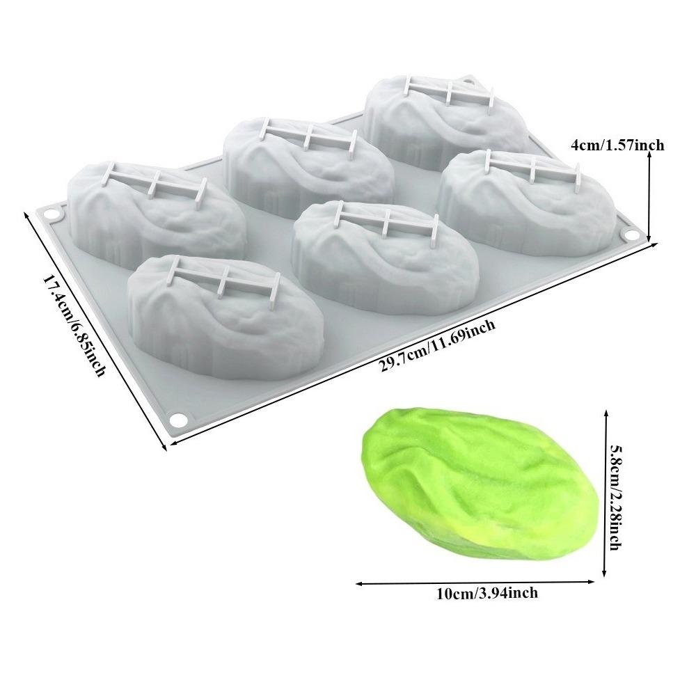 4-Cell Design Pistachios Chocolate Mold Coffee Bean-shaped 3D Simulated Durian Flesh Design Mousse Cake Mould