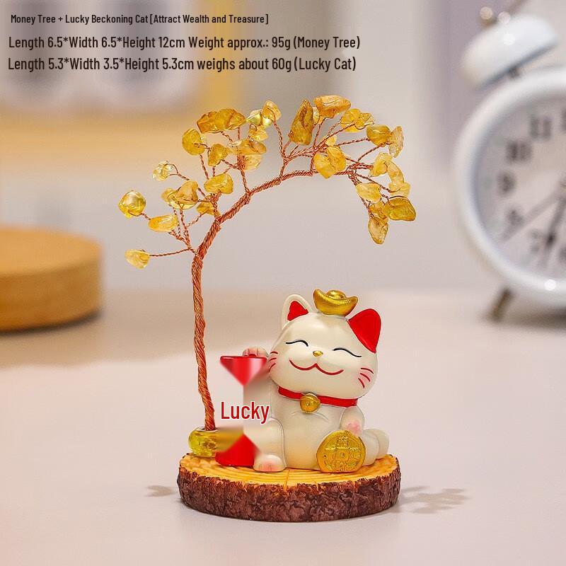 Rui Jie Lucky Cat Money Tree Ornament