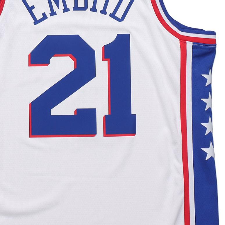 Nike NBA Philadelphia 76ers Joel Embiid #21 Fan Edition Jersey Men Top White CJ7677-103
