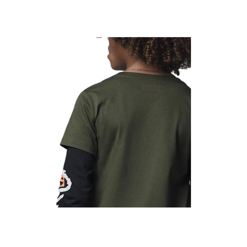 Jordan Flight MVP Round Neck Layered Long Sleeve T-Shirt Kids Tops Khaki-Green FD4980-325