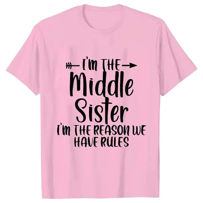 Sister Rules Gifts T Shirts Sweet Fashion Women Tshirt Funny Oldest Middle Youngest Sister Tees Sarcastic Sibling Matching Shirt