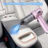 Rosa Tragbarer Auto-Staubsauger Hohe Leistung Für Heim- und Autogebrauch mit LCD-Display Handstaubsauger Doppelfunktion Aufpumpen Staubentfernungswerkzeug
