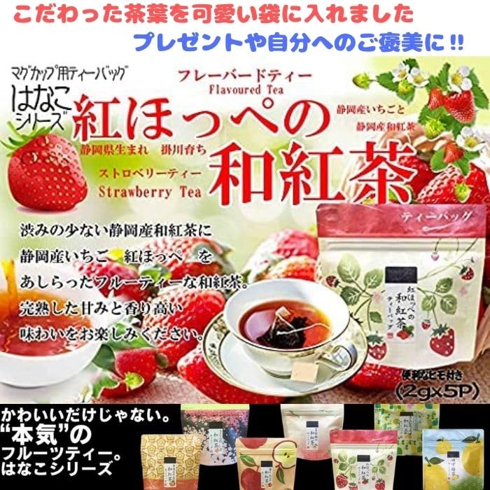 Set of 6 Fruit Tea Bags (Aomori Honey Apple, Shizuoka Benihoppe, Yamanashi White Peach, Yorii Mandarin Orange, Setouchi Lemon, Tokushima Yuzu Green