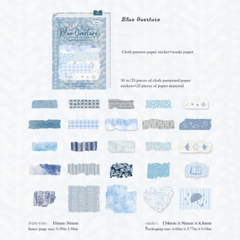 

Double Enjoy Pack Shredded Sticker Pack Piecemeal Fabric Series Hand Account Collage Material Decorative Base 6 Styles