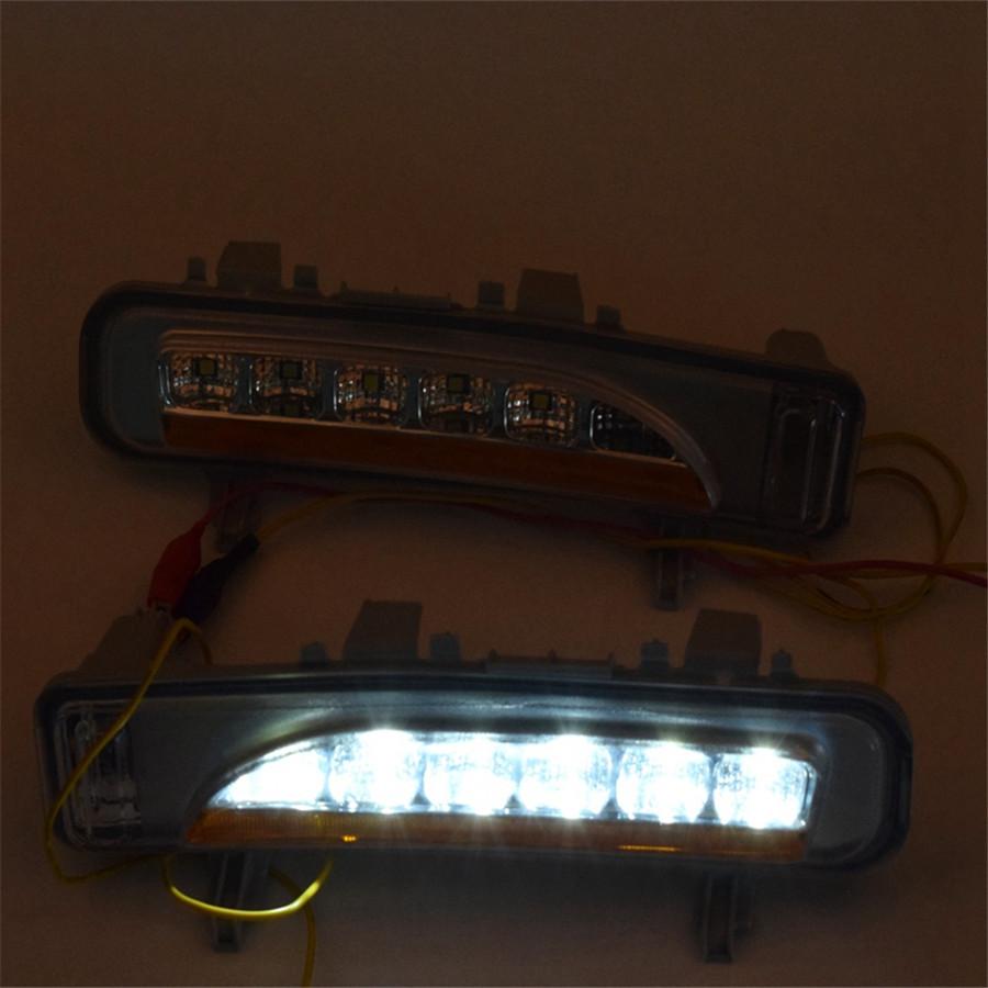 2 Pcs 12LED Amber+White Car SUV Fog Lamp DRL Turn Signal For 2011-2014 Ford Edge