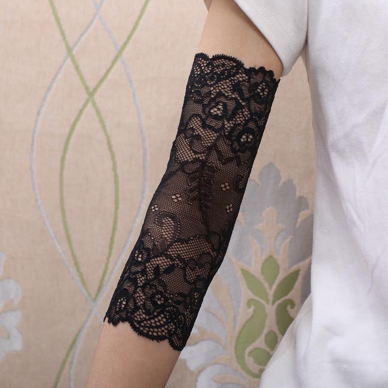 Women's Summer Lace Sun Protection Arm Sleeves with Elbow and Wrist Support