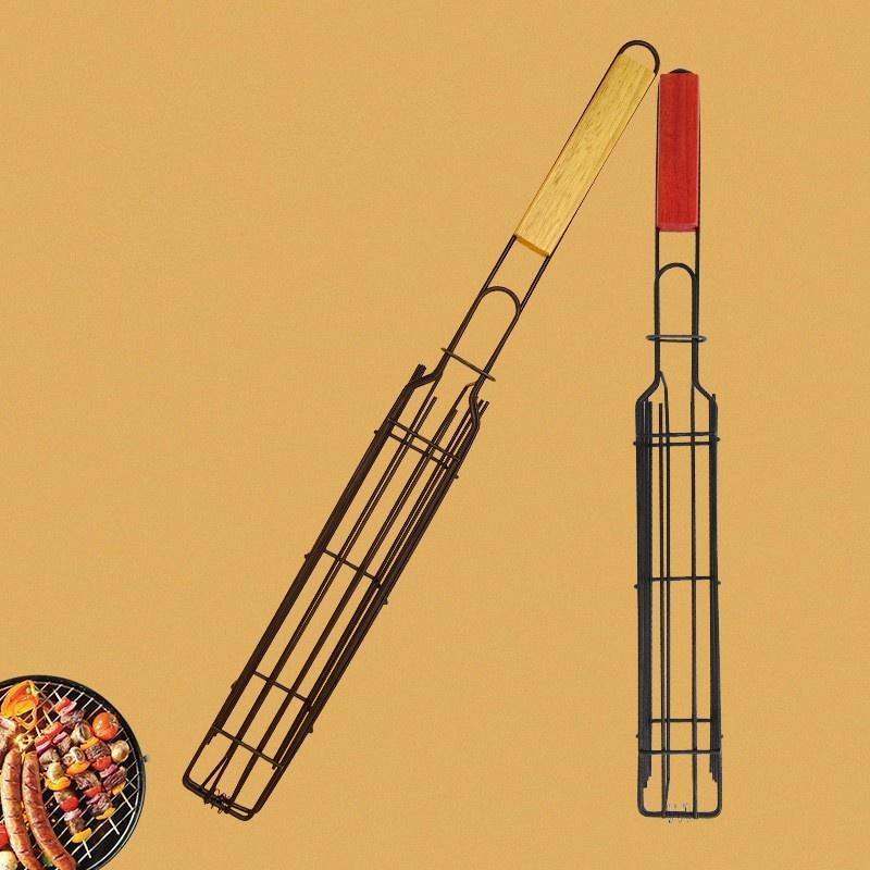 Barbecue Grilling Basket Stainless Steel Folding BBQ Rack Portable Grill Mesh with Handle Perfect for Outdoor Camping Picnic