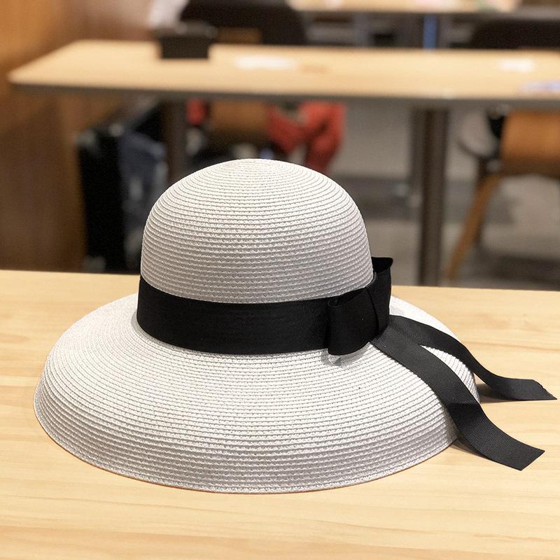 

Шляпа женская летняя соломенная шляпа модный бант шляпа от солнца отпуск пляжная шляпа шляпа от солнца
