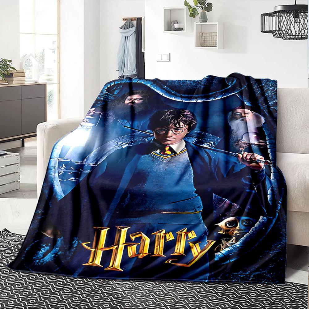 1pc Harry Potter Flannel Blanket Soft Warm Throw for Home, Office, Travel, All-Season Cozy Bedding GiftL1106