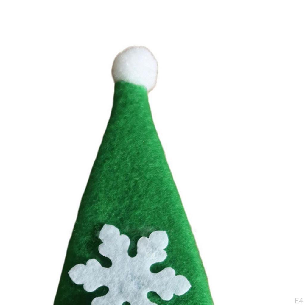 10Pcs Christmas Cutlery Holders Santa Claus Hat Plush Tiny Wine Bottle Cap for Home