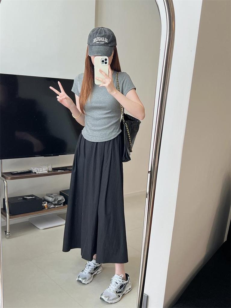 2024 Women's Slim Fit Peach T Short-Sleeve Elastic T-Shirt – Slimming Summer Base Layer Top