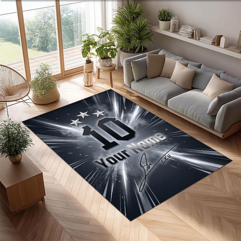Tappeto in Cristallo Vellutato Stampato Lionel Messi Tappeto Antiscivolo in Cristallo Vellutato Per Divano Camera da Letto Decorazione Interna della Casa