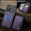 For iPhone 17 Pro Case JEEHOOD J09 RFID Blocking Card Holder Leather Back Phone Cover Compatible with MagSafe