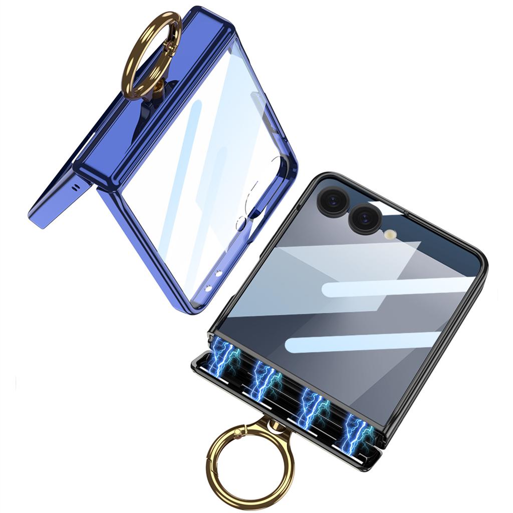 Samsung ZFlip7 Mobile Phone Case Folding Screen Electroplated Phantom Full Encapsulation Film Integrated Shaft Protection Case Hard Shell