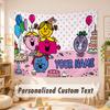 Custom Name Text Tapestry,Mr. Men & Little Miss Boho Wall Hanging, Decorative Backdrop Tapestry For Room