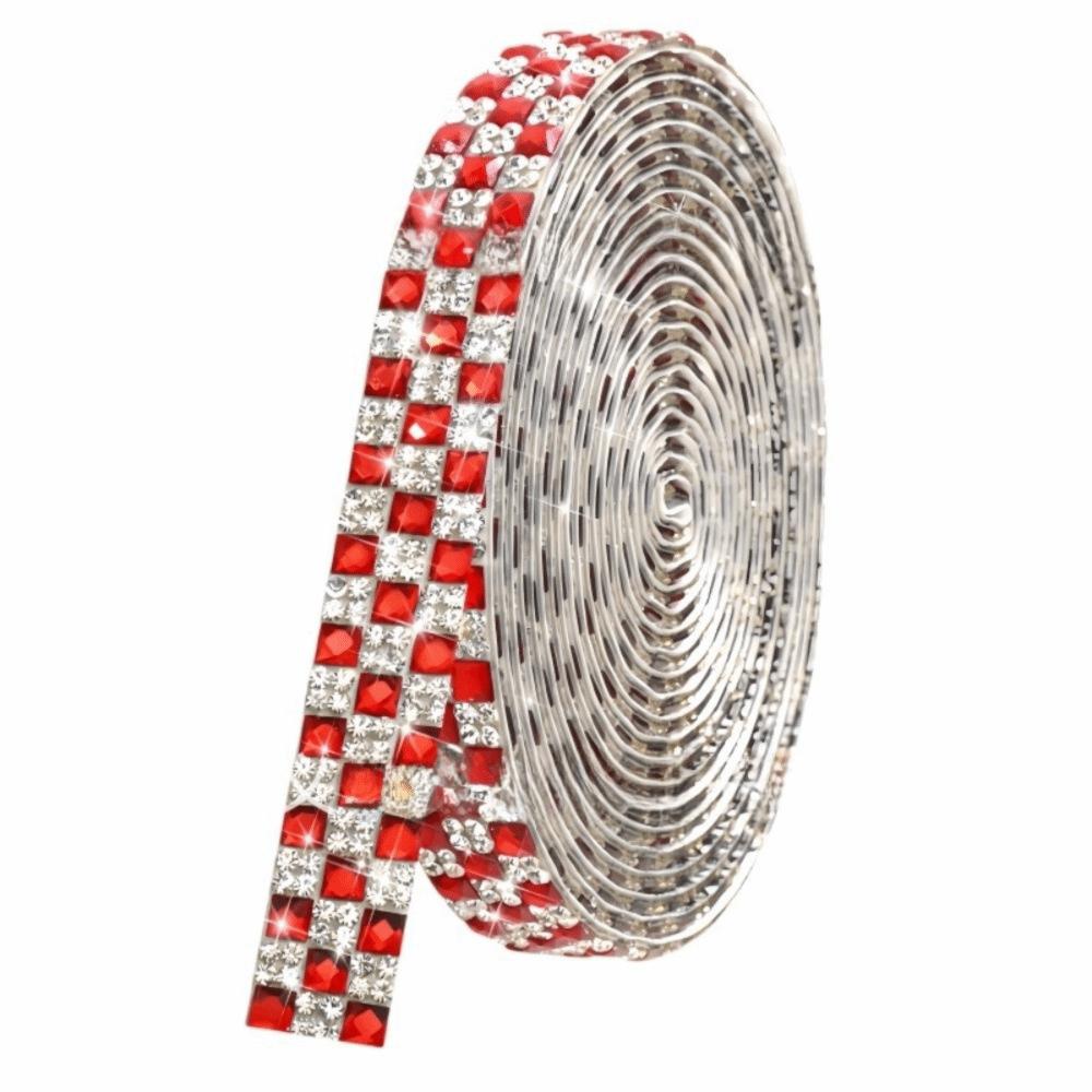 1Yard Self Adhesive Crystal Rhinestone Sticker 1.2cm Width Crystal Motif Diamond Ribbon Adhesive Diamond Multicolour