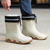 Rain shoes men's new non-slip waterproof rain boots men's cotton outer wear work car wash shoes fishing shoes medium and short rubber shoes