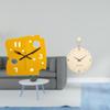 Nordic Minimalist Cheese Clock Desk Quiet Acrylic Wall Hanging Wood Decorative