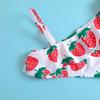 Girls' Strawberry Print Two-Piece Bikini Set