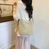 Summer lazy wind straw woven bag new large capacity shoulder messenger bag seaside beach bag commuter woven bag