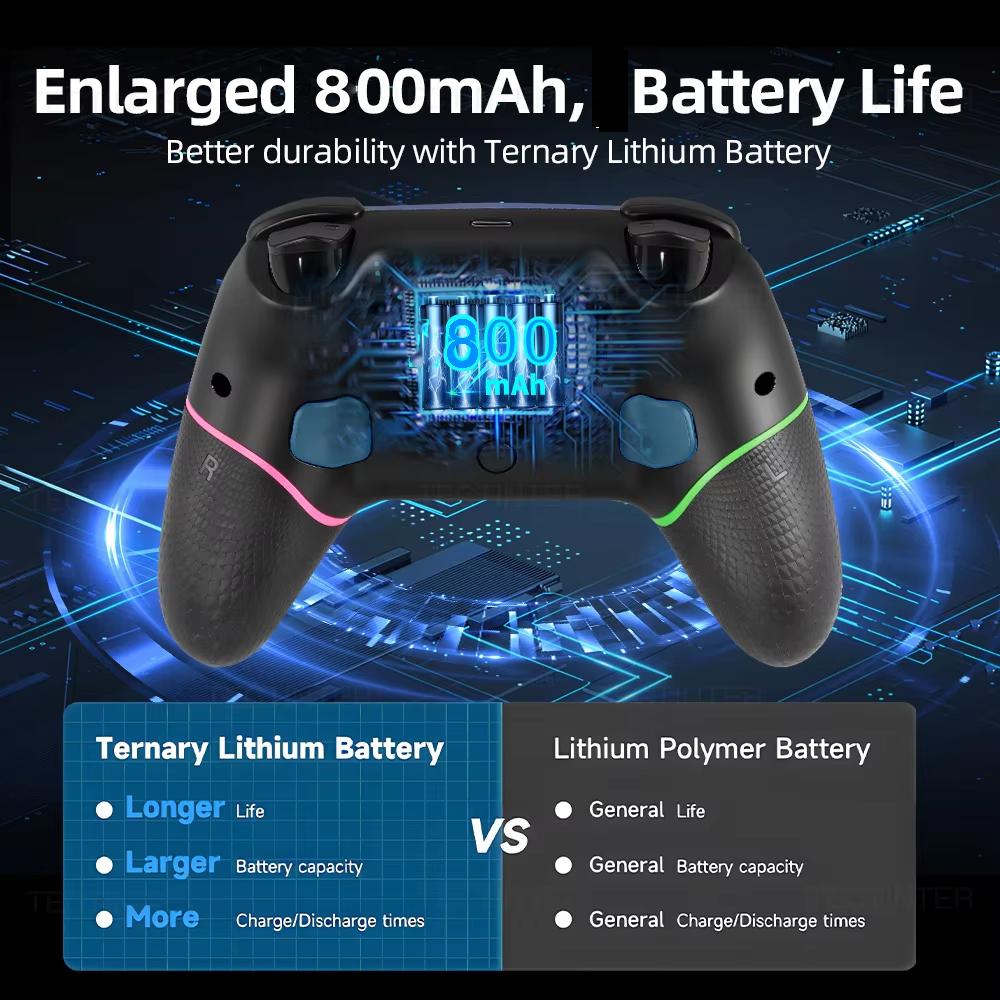 RGB Wireless Bluetooth-Compatible Controller for Nintendo Switch/Switch 2/PS4/PS3 Gamepads for PC Controls Joystick for Andriod
