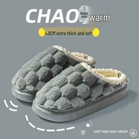 Dámské protiskluzové bavlněné pantofle do interiéru - teplé, s tlustou podrážkou, vhodné na jaro, podzim, zimu a pro muže.