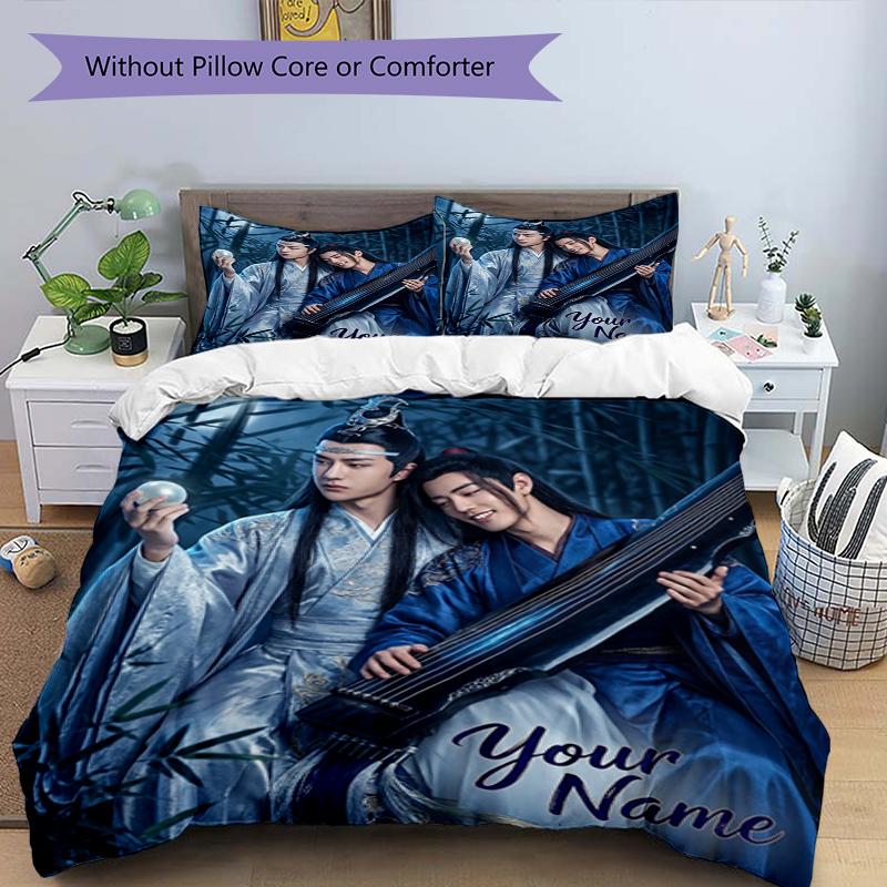 3pcs Custom Name Era Dreams Printed Bedding Set Duvet Cover Closure Includes 1 Duvet Cover & 2 Pillowcases, Soft and Comfortable for All Seasons.