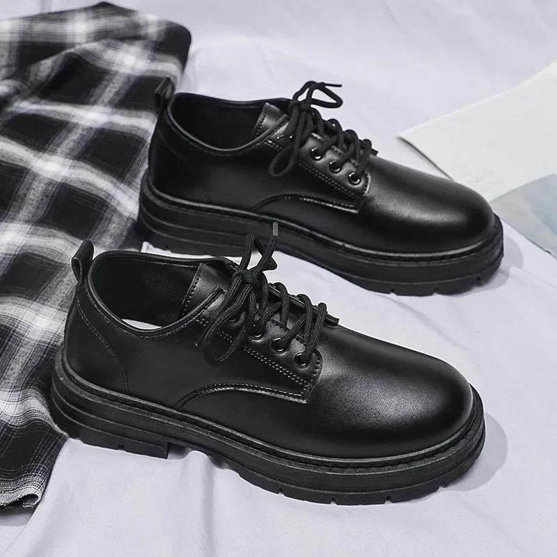 Fashion Men's Dress Shoes Beautiful and Fashionable Trendy All-match for Man Explosive Style Low Top British Tooling Flat Shoe Men Hot