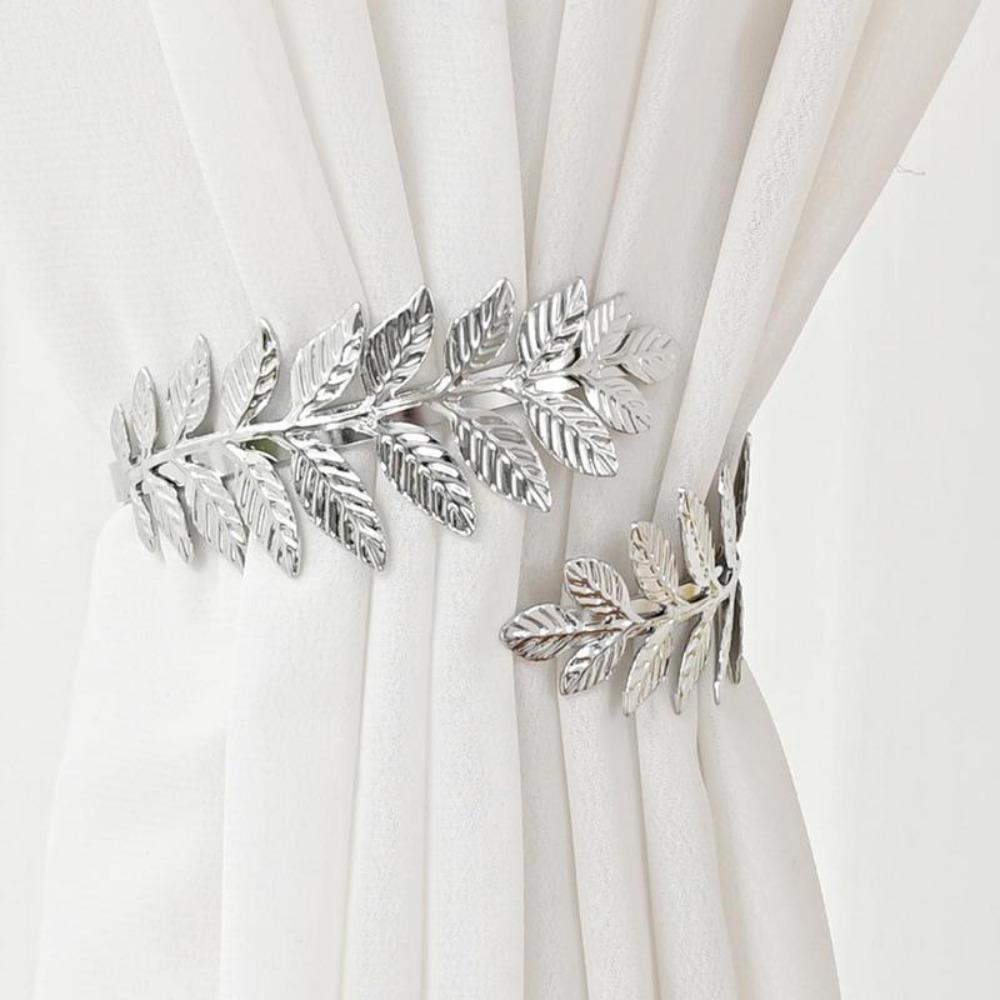 New Leaf Shape Metal Curtain Tiebacks Adjustable Clip Vintage Style Curtain Pull Hook Buckle Clip Curtains Tie Holder Home Decor