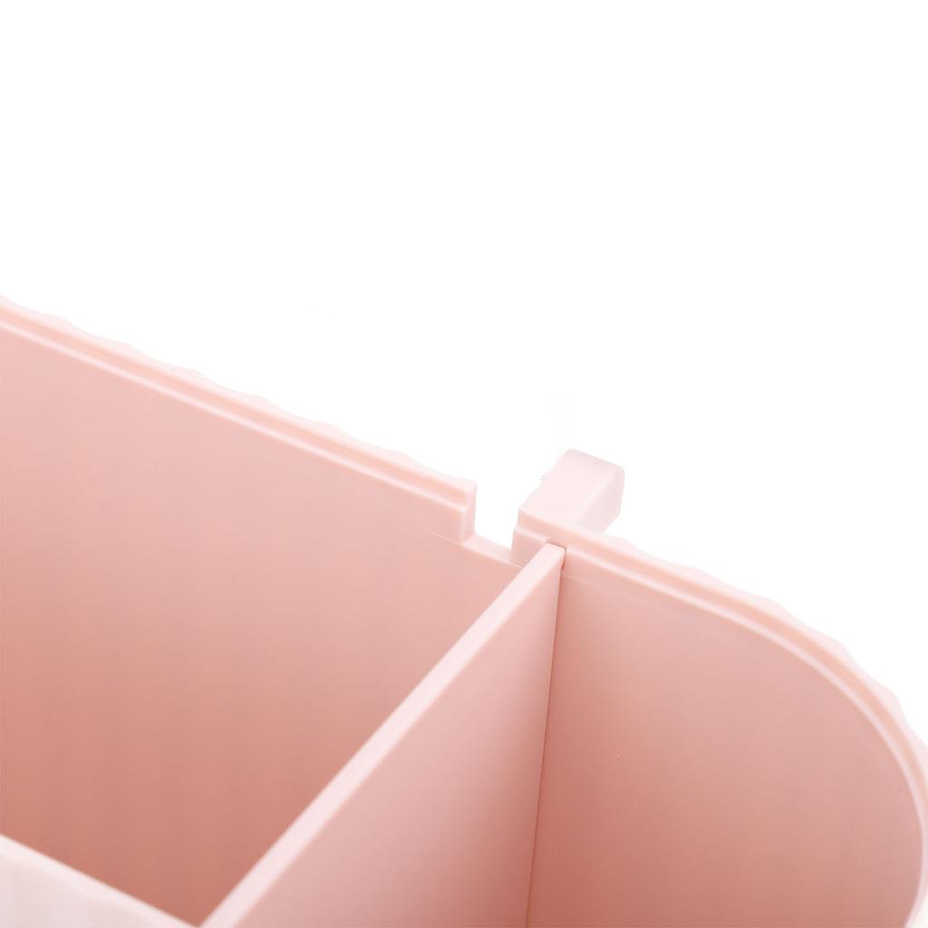 Pojemnik na waciki z dozownikiem i przezroczystą pokrywką, 3 przegródki, słoiki łazienkowe, wielofunkcyjny organizer na waciki kosmetyczne, waciki do uszu, okrągły, różowy