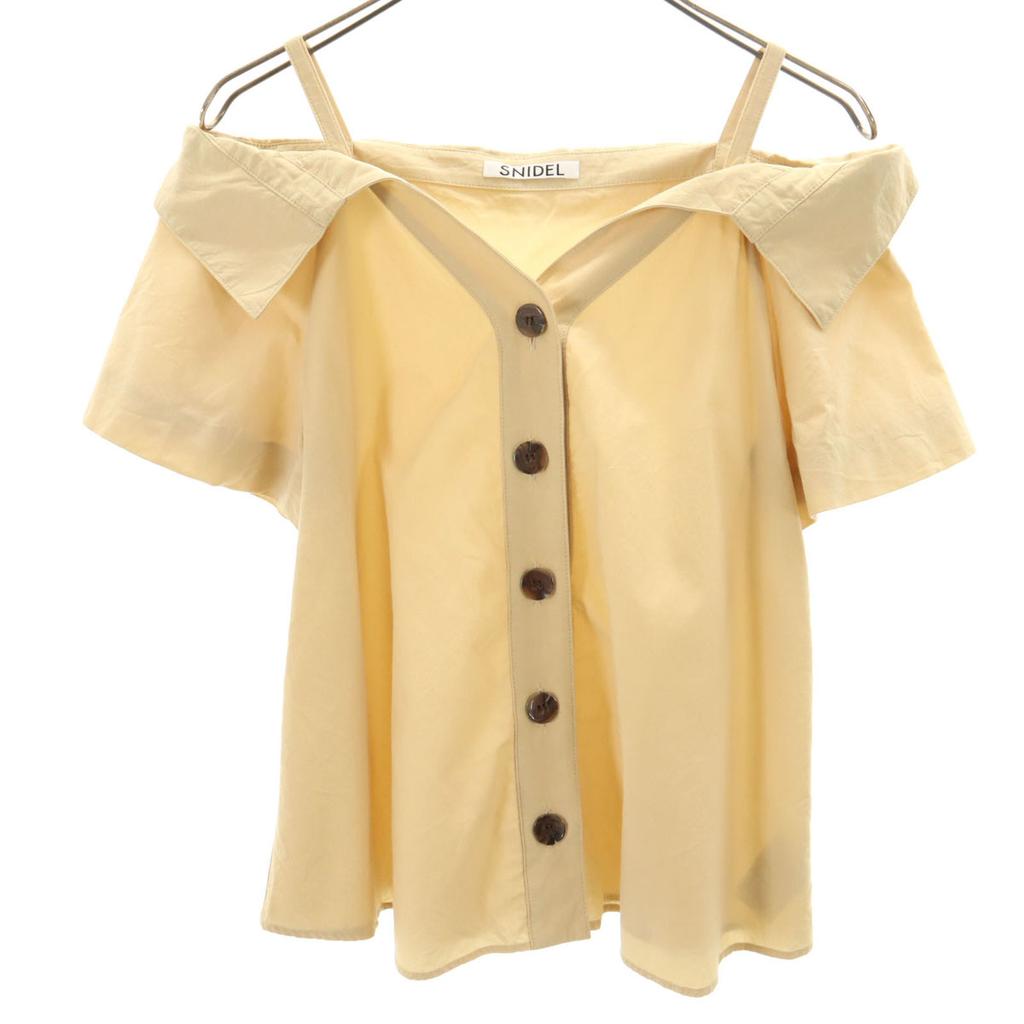 SNIDEL Short sleeve Open Shoulder shirt F beige Women Used